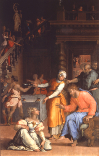 Cristo in casa di Marta e Maria - Giorgio Vasari