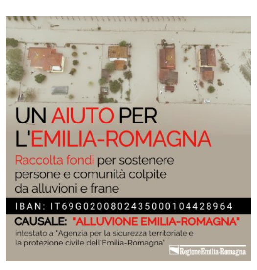 Al momento stai visualizzando Raccolta fondi pro alluvione Emilia-Romagna